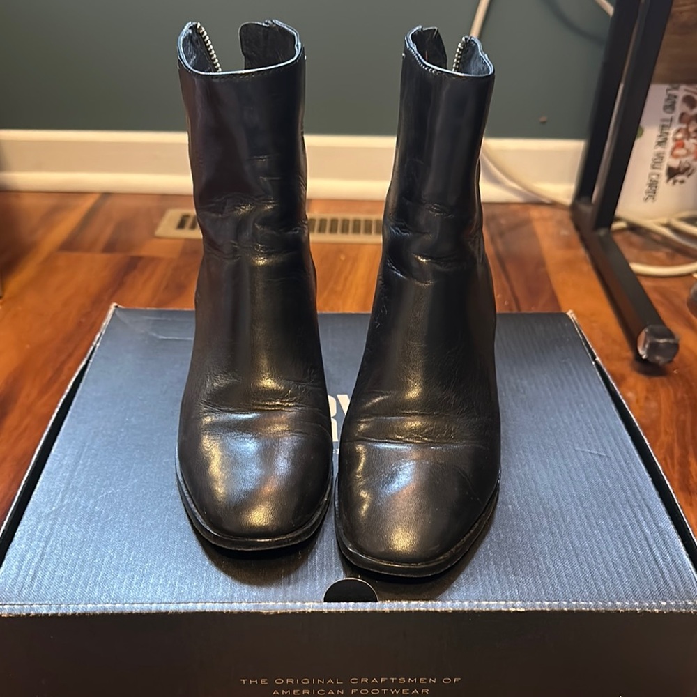 Black zip Frye boots